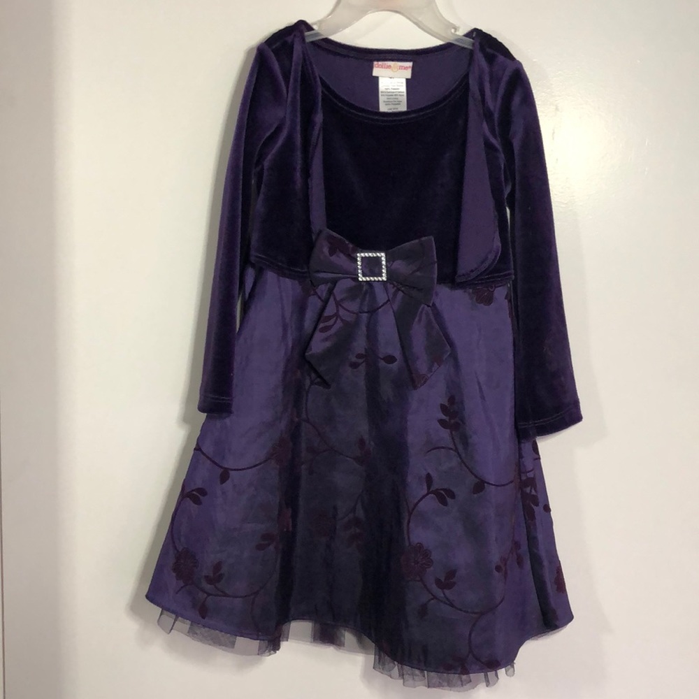 Purple velvet and taffeta special occasion dress